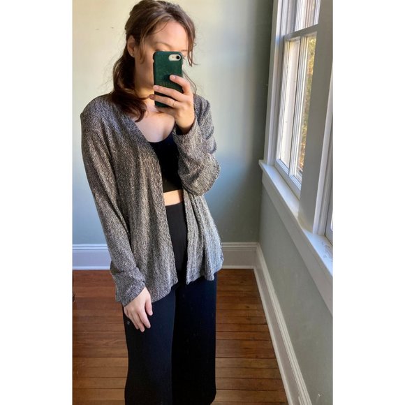 Vintage Y2K Sequin Silver New Years Formal Fancy Event Cardigan Blazer Jacket XL - Picture 4 of 10